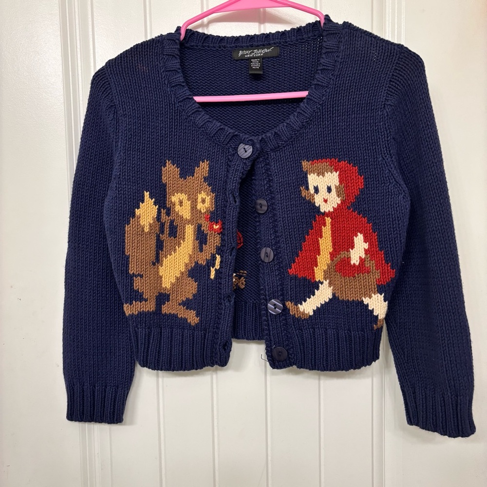 VTG BETSEY JOHNSON Little Red Riding Hood Cardigan ❤️